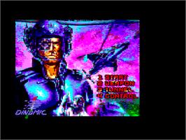 Title screen of Narco Police on the Amstrad CPC.