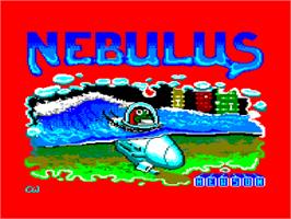 Title screen of Nebulus on the Amstrad CPC.