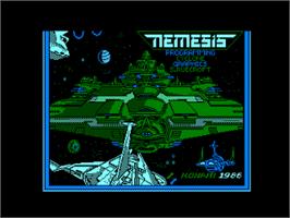 Title screen of Nemesis on the Amstrad CPC.