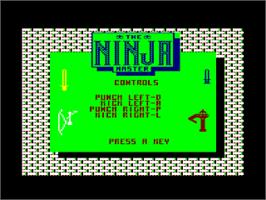 Title screen of Ninja Master on the Amstrad CPC.