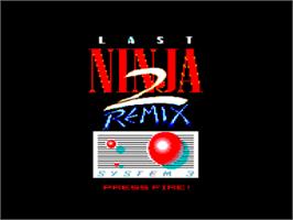 Title screen of Ninja Remix on the Amstrad CPC.