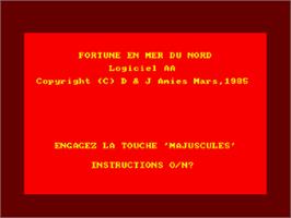 Title screen of North Sea Bullion Adventure on the Amstrad CPC.