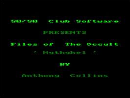 Title screen of Nythyhel - Files Of The Occult on the Amstrad CPC.
