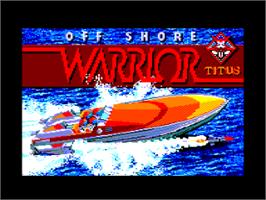 Title screen of Off Shore Warrior on the Amstrad CPC.