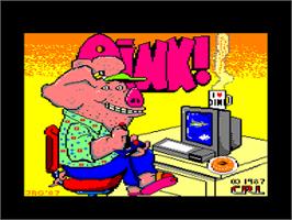 Title screen of Oink! on the Amstrad CPC.