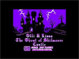 Title screen of Olli & Lissa: The Ghost of Shilmore Castle on the Amstrad CPC.