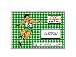 Title screen of Olympiad '86 on the Amstrad CPC.