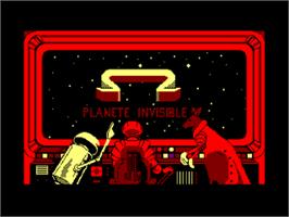 Title screen of Omega Planete Invisible on the Amstrad CPC.