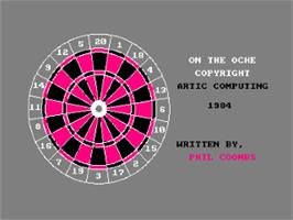 Title screen of On The Oche on the Amstrad CPC.