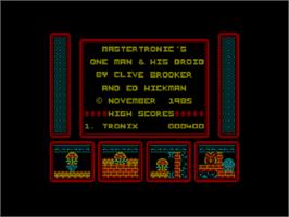 Title screen of One Man and his Droid on the Amstrad CPC.