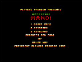 Title screen of Operation Hanoi on the Amstrad CPC.