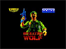 Title screen of Operation Wolf on the Amstrad CPC.