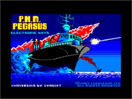 Title screen of PHM Pegasus on the Amstrad CPC.