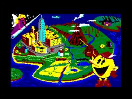 Title screen of Pac-Land on the Amstrad CPC.