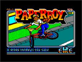 Title screen of Paperboy on the Amstrad CPC.
