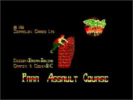 Title screen of Para Assault Course on the Amstrad CPC.