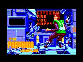 Title screen of Paranoia Complex, The on the Amstrad CPC.