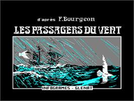 Title screen of Passagers Du Vent, Les on the Amstrad CPC.