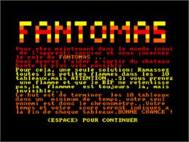 Title screen of Phantomas 2 on the Amstrad CPC.