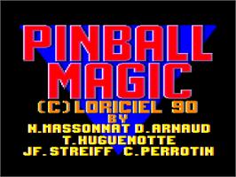 Title screen of Pinball Magic on the Amstrad CPC.