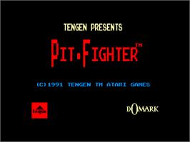 Title screen of Pit-Fighter on the Amstrad CPC.