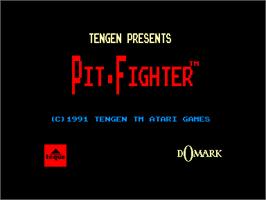 Title screen of Pit Fighter on the Amstrad CPC.