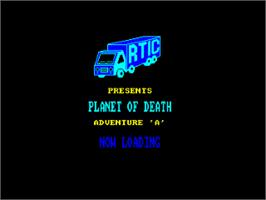 Title screen of Planet Of Death on the Amstrad CPC.