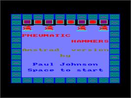 Title screen of Pneumatic Hammers on the Amstrad CPC.