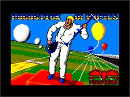 Title screen of Pogostick Olympics on the Amstrad CPC.