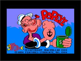 Title screen of Popeye on the Amstrad CPC.
