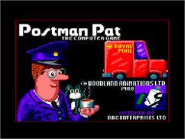 Title screen of Postman Pat on the Amstrad CPC.