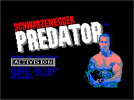 Title screen of Predator on the Amstrad CPC.