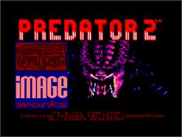 Title screen of Predator 2 on the Amstrad CPC.