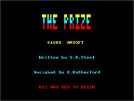 Title screen of Prize, The on the Amstrad CPC.