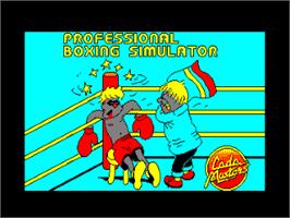 Title screen of Pro Boxing Simulator on the Amstrad CPC.