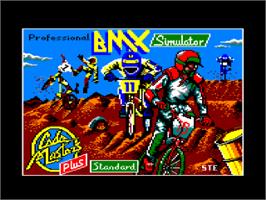 Title screen of Professional BMX Simulator on the Amstrad CPC.
