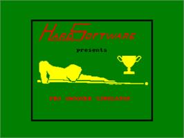 Title screen of Professional Snooker Simulator on the Amstrad CPC.