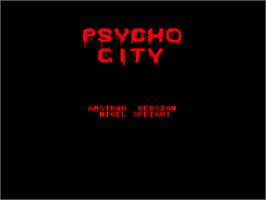 Title screen of Psycho City on the Amstrad CPC.