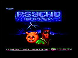 Title screen of Psycho Hopper on the Amstrad CPC.
