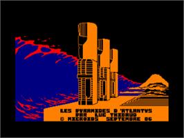 Title screen of Pyramides d'Atlantys, Les on the Amstrad CPC.