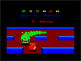 Title screen of Python on the Amstrad CPC.