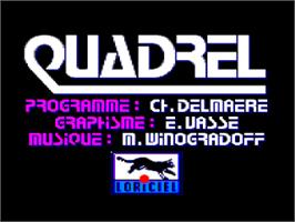 Title screen of Quadrel on the Amstrad CPC.