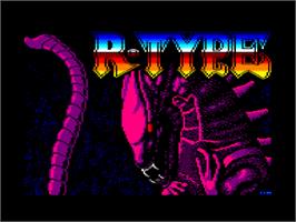Title screen of R-Type on the Amstrad CPC.