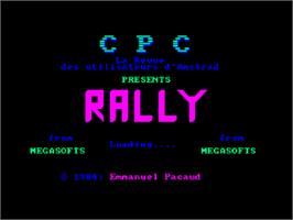 Title screen of Rally on the Amstrad CPC.