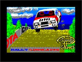 Title screen of Rally Simulator on the Amstrad CPC.