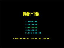 Title screen of Rath-Tha on the Amstrad CPC.