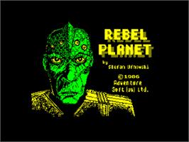 Title screen of Rebel Planet on the Amstrad CPC.