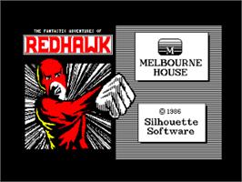 Title screen of Redhawk on the Amstrad CPC.