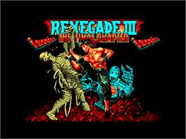 Title screen of Renegade 3 - The Final Chapter on the Amstrad CPC.