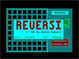 Title screen of Reversi on the Amstrad CPC.